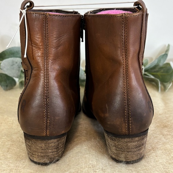 Roan Elsia Western short ankle boot brown leather women size 7 - Picture 6 of 11